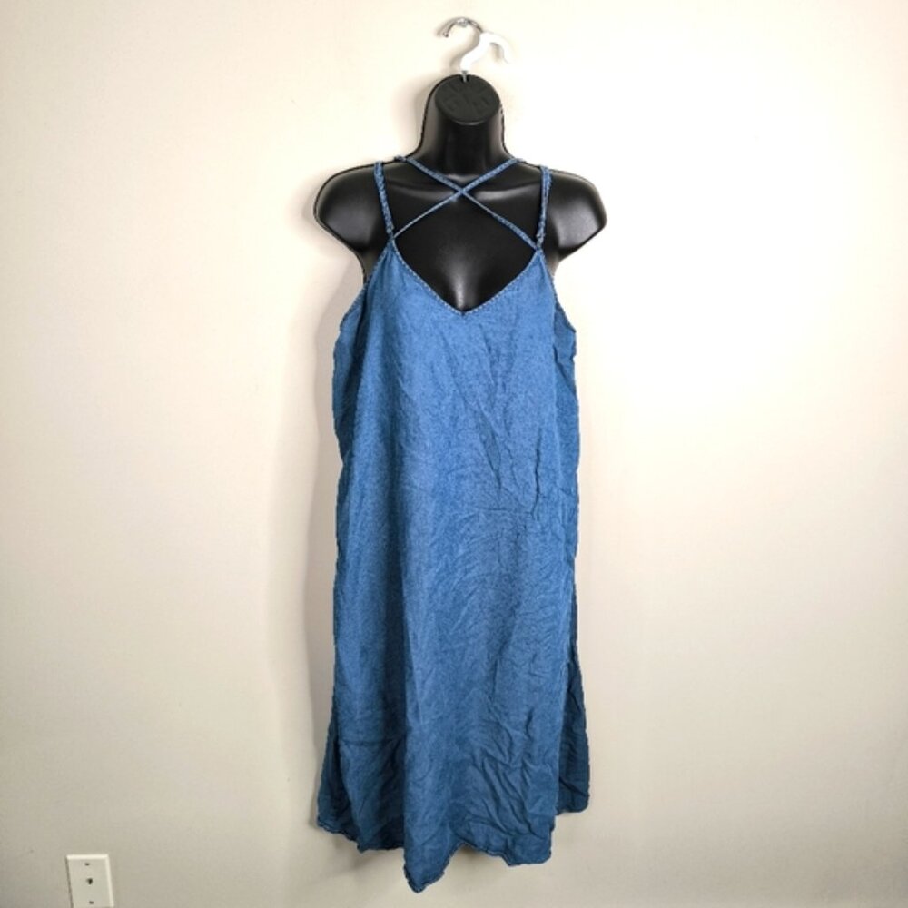 Gap Western Country Prairie Chambray Lyocell Denim Dress L